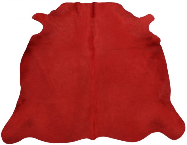 tapis peau de vache francaise teintée rouge